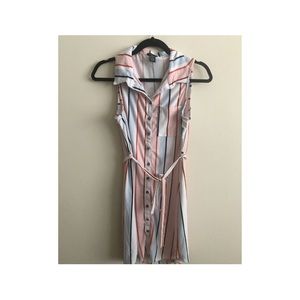 Pink and Blue Striped Dress